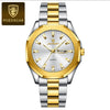 POYEDAGHAR 875 STAINLESS STEEL MEN'S WATCH Quartz Fashion Watch Men's For-Silver/Gold & Blue