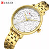 CURREN 9046 Black Stainless Steel Analog Watch For Women - Gold & White