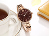 CURREN C9017 Women Watches Luxury Brand Watch Rose Gold Women Quartz Clock Creative Wood Pattern Dial Fashion Wristwatch 9017