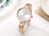 CURREN C9017 Women Watches Luxury Brand Watch Rose Gold Women Quartz Clock Creative Wood Pattern Dial Fashion Wristwatch 9017