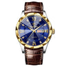 Binbond 2521B new Men's watch diamond cutting glass luxury fashion unique design Leather belt waterproof quartz movement wrist-watch
