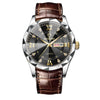 Binbond 2521B new Men's watch diamond cutting glass luxury fashion unique design Leather belt waterproof quartz movement wrist-watch