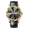 Binbond 2521B new Men's watch diamond cutting glass luxury fashion unique design Leather belt waterproof quartz movement wrist-watch