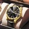 Binbond 2521B new Men's watch diamond cutting glass luxury fashion unique design Leather belt waterproof quartz movement wrist-watch