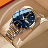 POEDAGAR 836 Stainless Stain Men Watch Stainless Stain Business Quartz Watches Waterproof Luminous Week Date Men‘s Wristwach