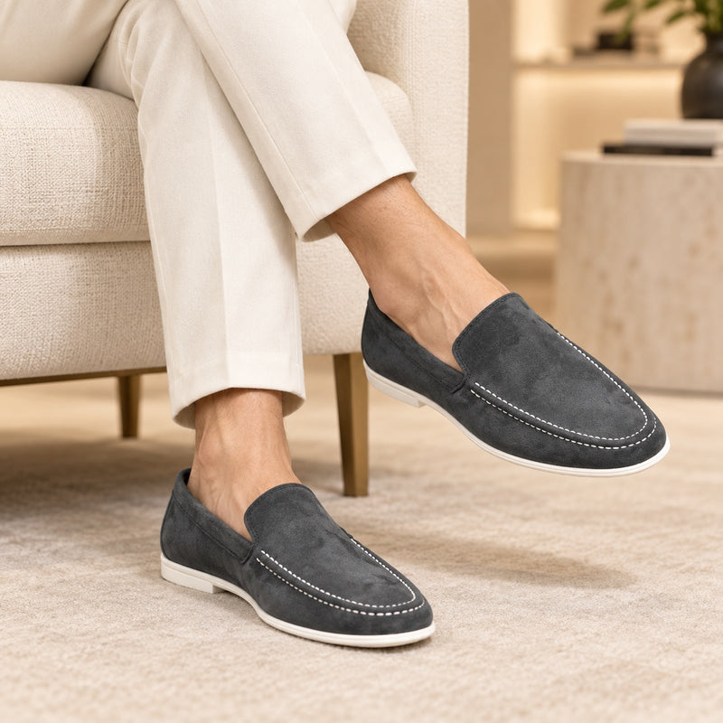 Premium Solid Suede Old Money For Men's Ash!