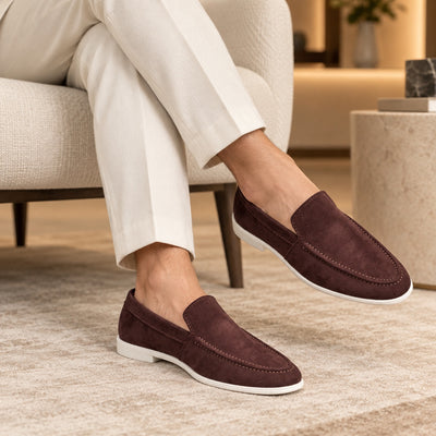 Premium Solid Suede Old Money For Men's Chocolate!
