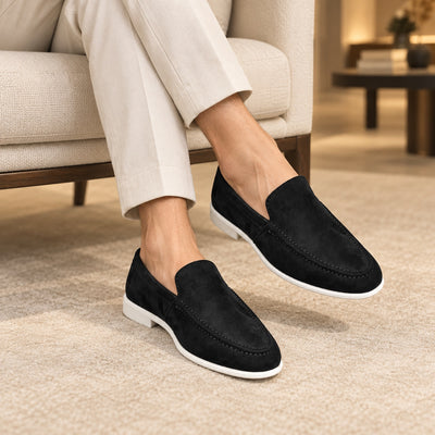 Premium Solid Suede Old Money For Men's Black